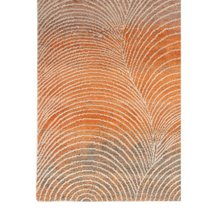 Alfombras de Lana y Seda de Bambú Anudadas a Mano Azalea AKWB-13006 para Sala de Estar, Pasillo, Patrón Abstracto, Alfombra de Yute de Algodón Orgánico - Product Image 4