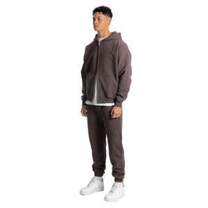 Último diseño de moda Sudadera con capucha unisex Sudadera de talla grande Sudadera con capucha Recortada Suéter con capucha de doble cremallera - Product Image 5