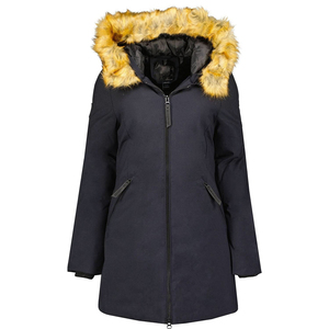 Veste parka pour femme imperméable coupe-vent réversible avec fermeture éclair, isolation thermique, capuche ornée de fausse fourrure de luxe, longueur régulière - Product Image 4