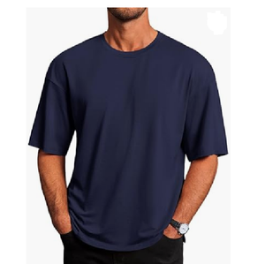 T-shirt personnalisé de haute qualité pour hommes Épaule tombante en coton lourd avec motif solide graphique imprimé bouffant disponible en tailles - Product Image 1
