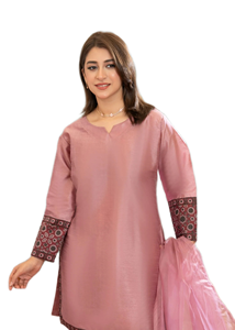 Ensemble Classique Long Shalwar Kameez pour Femmes - Ethnique Moderne Haute Qualité Prêt à Porter Tissu Personnalisable 2 Pièces Lavable Fête Diwali - Product Image 2