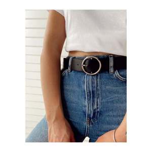 Ceinture ronde à boucle pour femme, ceinture pour pantalon, ceinture pour veste, ceinture pour robe, ceinture pour chemise - NOIR-ARGENT - Product Image 3