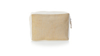 Trousse de maquillage rectangulaire Nature Line en jute laminée, coton naturel, résistante à l'eau, avec fermeture éclair, grande taille, personnalisable et écologique