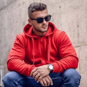 Custom New <b>Man</b> Cotton Sport Long Sleeve Sweatshirts <b>Zip</b> <b>up</b> Round Neck Zipper Hoodies - Product Image 2