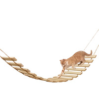 Pont suspendu en corde pour chat, style mignon, en bois de pin personnalisé, accessoire d'escalade, étagères murales souples DIY, maisons pour chat d'intérieur