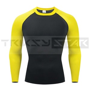 T-shirts de sport de compression personnalisés en coton 100% pour hommes, coupe régulière, séchage rapide, respirant, taille plus, tricotés - Product Image 5