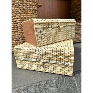 BOÎTE À CADEAUX Boîte cadeau tissée avec couvercle Paniers en bambou tressés à la main de haute qualité pour mariage - Product Image 5