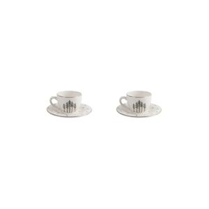 Juego de 2 Tazas de Café de Porcelana con Diseño de Bosque Estilo Nórdico, 85cc, con Platillo, para Regalos - Product Image 2