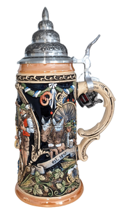 Hofbraeuhaus Muenchen Oktoberfest Recuerdo personalizado 0,6 L Taza de cerveza 0,6 L Oktoberfest Relief Stein Gres Cerámica Jarra de peltre - Product Image 4