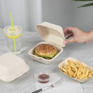 Barquettes jetables en bagasse 6x6 pouces pour contenants alimentaires en provenance de la canne à sucre, vente en gros - Product Image 3