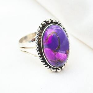 Anillo de piedras preciosas turquesas de Plata de Ley 925, joyería hecha a mano, anillo de estilo bohemio de plata, joyería para mujer, regalo de boda para esposa - Product Image 3