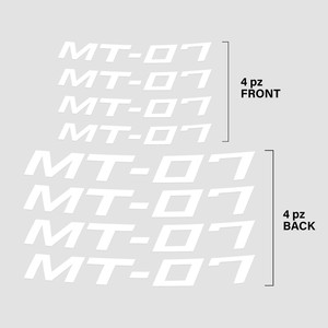 Adesivo Personalizzato con Logo per Cerchioni Moto Yamaha MT-07, Scritte Adesive per Serbatoio - Product Image 1