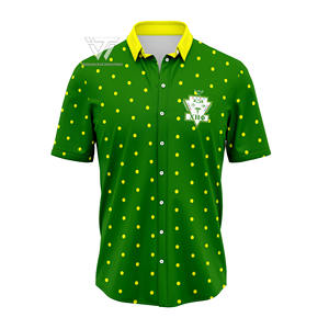 Ropa de la Hermandad griega Chi Eta Phi lista para enviar camisa de vestir informal con botones de lunares sublimados - Product Image 1