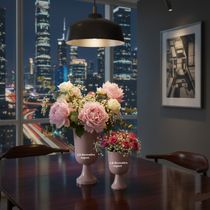 Vase moderne nordique rose pâle en acier inoxydable écologique, pot de fleurs couleur or rose pastel doux, centre de table romantique pour mariage - Product Image 2