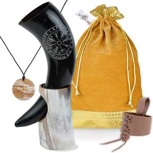 Cuerno Vikingo para Beber con Diseño Tallado, Ecológico, de Forma Natural, Hecho a Mano por HANNAN HANDICRAFT - Product Image 5