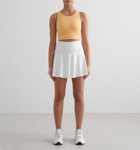 Falda de entrenamiento atlética de cintura alta para mujer con pantalones cortos interiores, tela elástica de secado rápido para correr, tenis, golf y fitness - Product Image 1