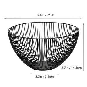 ตะกร้าใส่ผลไม้ตะกร้าใส่ผักทำจากโลหะสีดำสำหรับวางบนเคาน์เตอร์ในครัว - Product Image 2