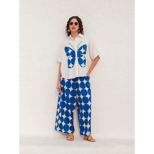 Monaco Applique Embroidered Knitted <b>Poncho</b> Shirt for <b>Ladies</b>-Loose Fit Vintage Casual Style - Product Image 2