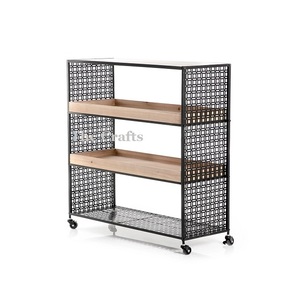 Chariot de service de conception fantastique en fer et en bois chariot de service à la maison et à l'hôtel pour accessoires de cuisine - Product Image 1