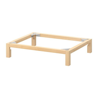 Structure de meubles robuste en bois massif d'hévéa avec patins métalliques renforcés pour hôtels, salles à manger et salles de bain - Structure solide