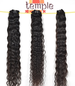 Venta al por mayor 100% cabello humano indio que teje paquetes sin procesar cabello de color natural negro mujeres Procesamiento de ondas ninguno cabello humano - Product Image 2