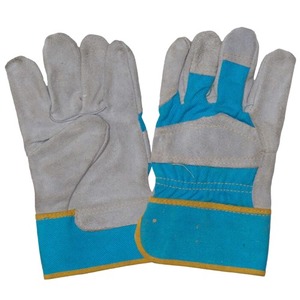 Guantes de aparejo canadienses de alta resistencia Guantes de seguridad industrial de cuero dividido de vaca con puño de goma Protección de manos de trabajo - Product Image 6