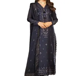 Модные пакистанские и индийские платья, известные высоким качеством и тяжелой вышивкой в праздничной одежде.