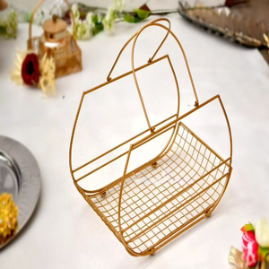 Artistic handcrafted metal <b>gift</b> <b>basket</b> ideal <b>for</b> personalized <b>gift</b> hampers Fro Return and Wedding <b>Gift</b> at Wholesale Price - Product Image 3