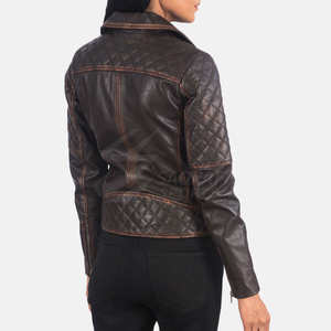 แจ็กเก็ตสั้นหนังเทียมสำหรับผู้หญิง, เสื้อโค้ทแบบมีซิปสำหรับฤดูใบไม้ร่วงและฤดูหนาว - Product Image 4