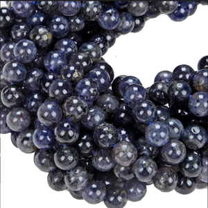 Perles de pierre perles d'iolite bleue bijoux en pierre collier de cristal de guérison pierres précieuses lisses en vrac perles de cristal naturel grossiste - Product Image 4