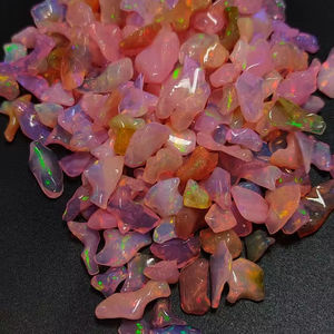 พลอยโอปอลสีชมพูเอธิโอเปียอัญมณีหลวมตัวอย่างหยาบธรรมชาติที่มีการรักษาความร้อน - Product Image 3