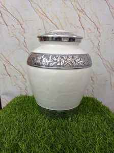 Urnas humanas de la mejor calidad, hermosa urna de cremación blanca para adultos para cenizas humanas, urna de cremación hecha a mano, olla a la venta - Product Image 2