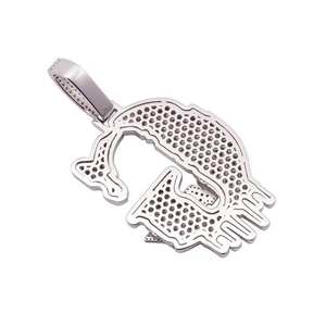 Último diseño Hip Hop joyería VVS alta calidad laboratorio cultivado diamante carta colgante encantos 925 colgante de plata para fiestas - Product Image 4