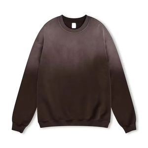 Blank Heavyweight Sweatwea French Terry Rib Vintage Blank Acid <b>Wash</b> Distressed Oversize Crewneck Sweatshirt for <b>Man</b> - Product Image 1