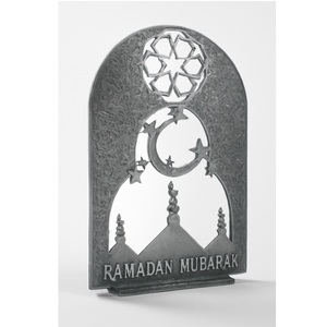 Venta caliente oro latón Ramadán Mubarak media luna mezquita decoración de mesa para Eid y Festival islámico decoraciones para el hogar - Product Image 2