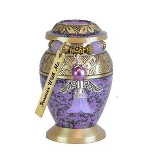 Urna Conmemorativa Mini Violet Angel, Opción de Dijes de Amor, Urnas de Aluminio para Cenizas Humanas, Urnas para Adultos, Hombres y Mujeres - Product Image 6