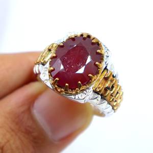 แหวนสลักลายอาเกตไฟเงินสเตอร์ลิง925ทรงรีสำหรับงานแต่งงานและงานปาร์ตี้ - Product Image 1