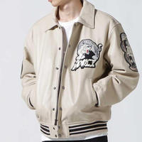 Blouson de baseball vintage pour hommes personnalisé OEM Chenille broderie Patch cuir manches Varsity Letterman Style