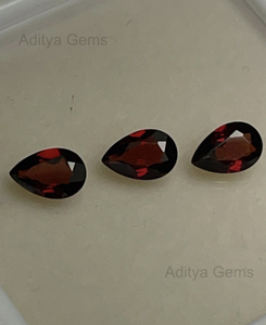 ลูกแพร์โกเมนธรรมชาติลูกแพร์สีแดงเหลี่ยมเพชรพลอยสะอาดกึ่งอัญมณีหินหลวมเหลี่ยมเพชรพลอยผู้ผลิต jaipur 2x4 12x16mm - Product Image 4