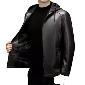 Veste d'hiver en cuir d'agneau pour homme à manches longues, service OEM, imperméable, réversible, respirante, personnalisable sur le devant, haute qualité, vente chaude - Product Image 3