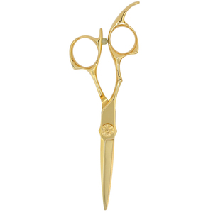 Ciseaux de coiffure avec repose-doigts et vis fantaisie, ciseaux de coupe de cheveux plaqués or, rasoirs à bord tranchant, 6,0 pouces - Product Image 5