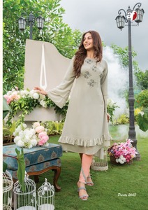 Quần Kurti Váy Thiết Kế Quần <span class=keywords><strong>Georgette</strong></span> Kurti Lycra Trang Phục Dự Tiệc Làm Việc Bằng Tay Sang Trọng - Product Image 3