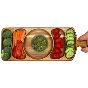 La mejor venta de aperitivos divididos, plato seccional para servir de madera para aperitivos, frutas, galletas, dulces, nueces, postres a bajo costo - Product Image 2