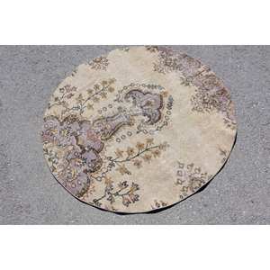 Tapis turc antique Vintage Beige Violet 4.3 X 4.4ft Grande surface Rectangle Classique Patchwork Design Laine Matériel Latex 4m - Product Image 2