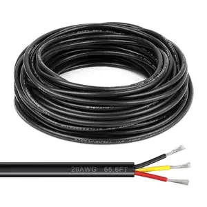 20 Calibre Fio Elétrico 3 Condutor Preto PVC Caso Encalhado Baixa Tensão LED Cabo 20 AWG 3pin Fio De Conexão De Cobre Estanhado