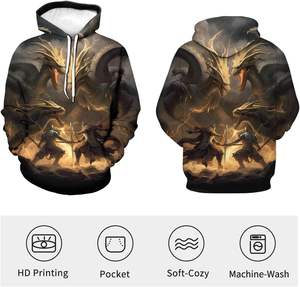 Best Design Men's Animal Shirt Comfortable 3D Printing Graphic Hoodies Hooded Sweatshirts - Product Image 3