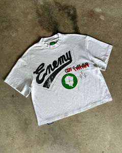 Personalizado 100% algodón serigrafía 300 GSM peso pesado lavado ácido Sun Faded hombres camisetas de gran tamaño - Product Image 3