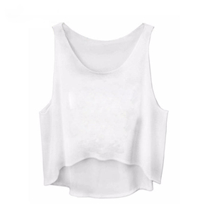 Camiseta sin mangas corta de talla grande personalizada para mujer, camiseta de Jersey ecológica transpirable suave, cuello sin mangas, ropa de verano informal ligera - Product Image 3