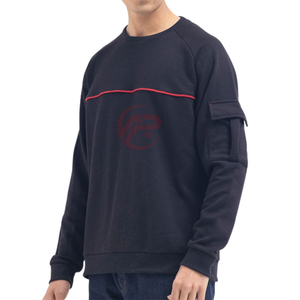 เสื้อสเวตเชิ้ตผ้าฟลีซบุผ้าฝ้ายออร์แกนิค 100% ขนาดใหญ่สำหรับผู้ชาย ผลิตจากโรงงาน ผลิตภัณฑ์ที่เป็นมิตรต่อสิ่งแวดล้อม ป้องกันการยับ ผ้าถัก - Product Image 4