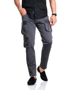 New 7 Pocket Design Grey Men Cargo <b>Pants</b> Cotton Made Street Wear Hot Selling Solid Men Cargo Trouser - Product Image 3